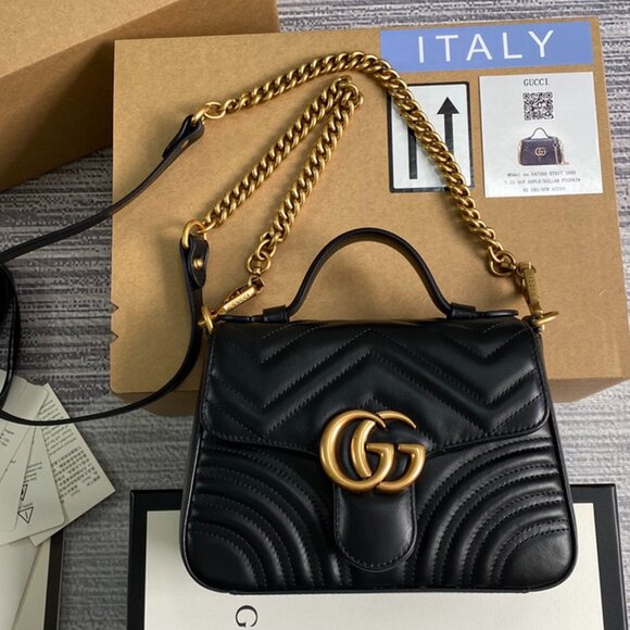Gucci GG Marmont Top Handle Shoulder Bag - Picture 1 of 7